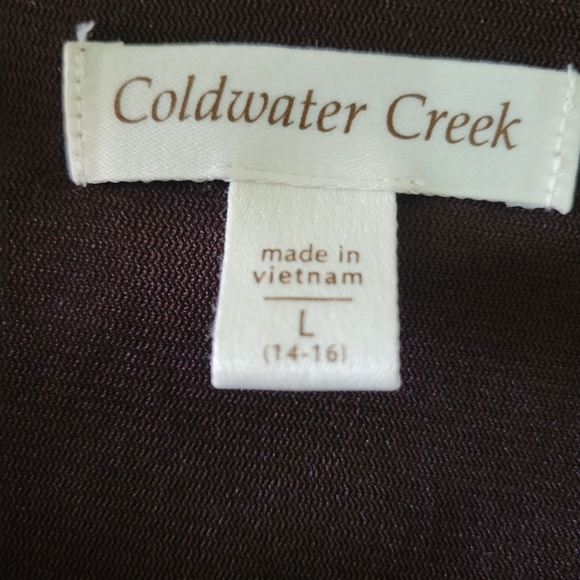 Final Price Drop - EUC Coldwater Creek Brown Lace Sleeveless Top Size L - Picture 3 of 6
